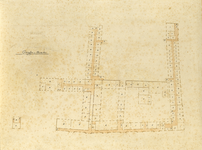 202632 Plattegrond van de verdieping van het complex van de Willem Arntzstichting tussen de Agnietenstraat en de Lange ...